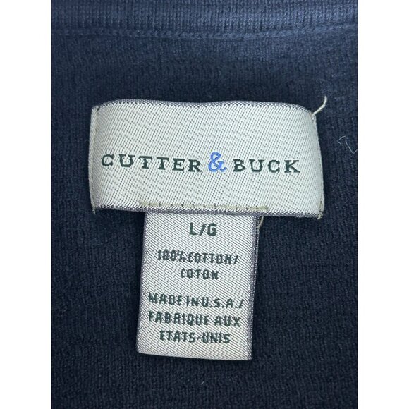 Cutter & Buck Men's Top Black Long Sleeve Crewneck Pullover Cotton Sweatshirt L - Picture 3 of 6
